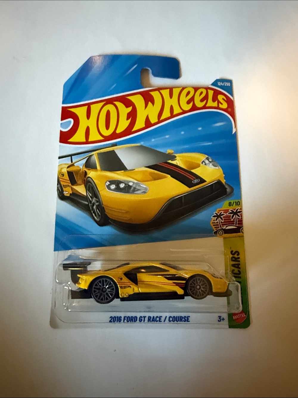 Hot Wheels Yellow 2016 Ford GT Race Toy Car - Collector’s Edition treasure hunt